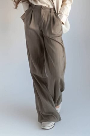 Calça Feminina Adrielle - Marrom Acizentado - Sarja