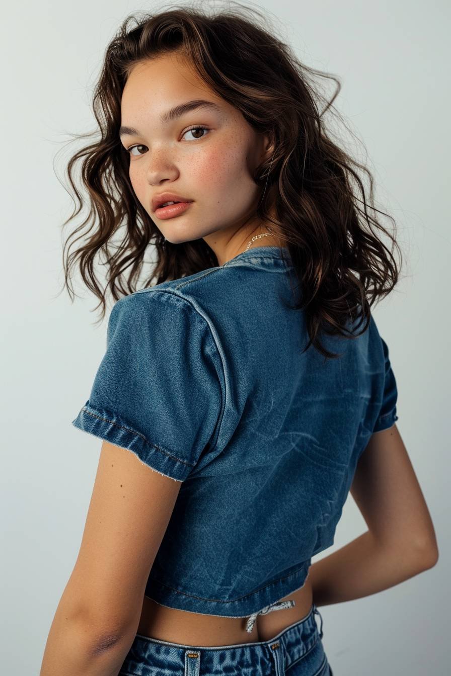 Camiseta Feminina em Malha - Blue Jeans - Imagem 2