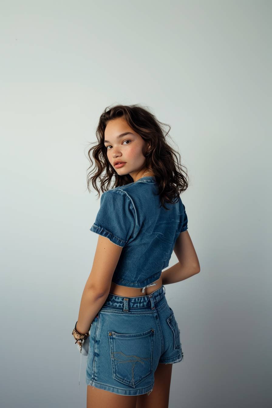 Camiseta Feminina em Malha - Blue Jeans - Imagem 4