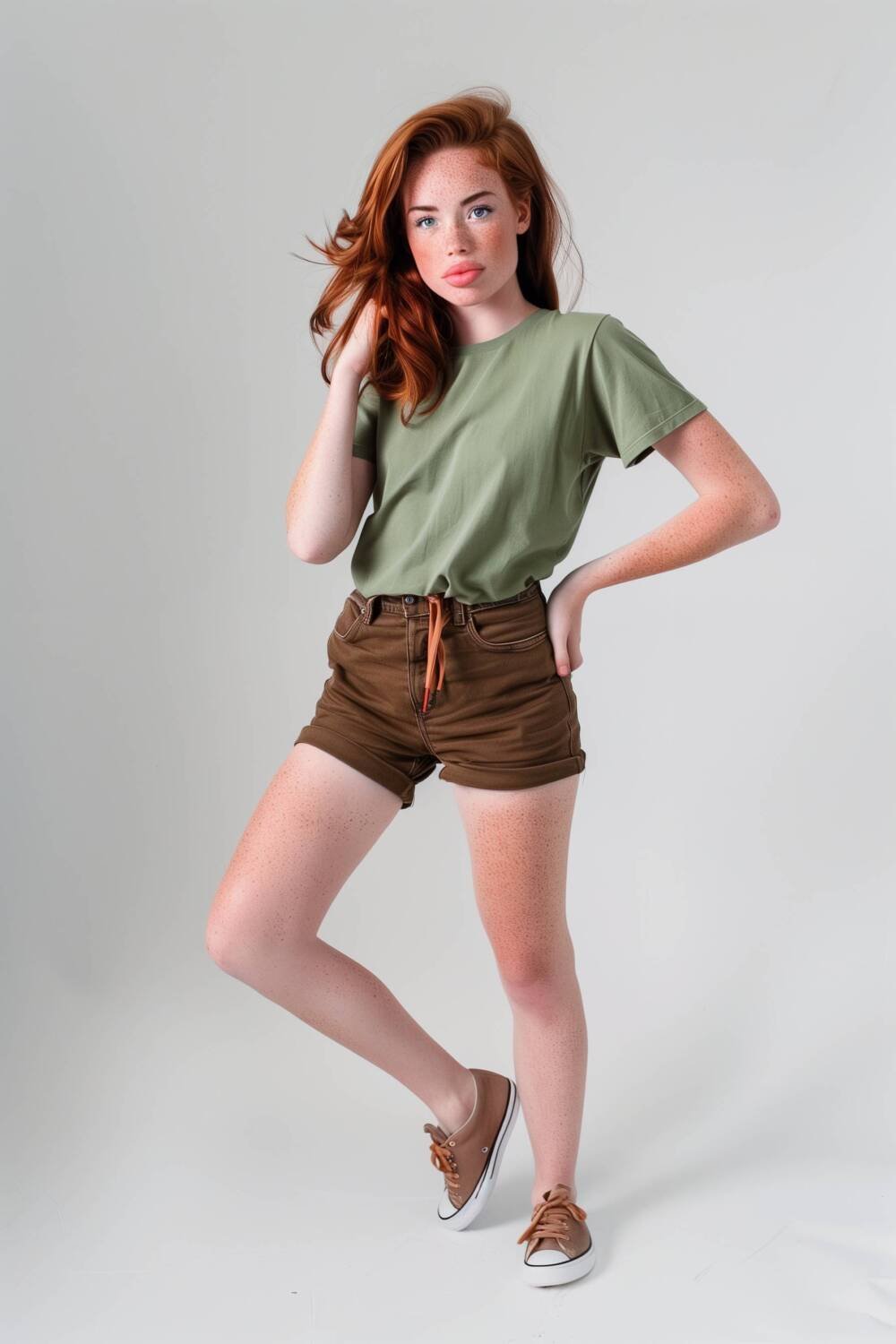 Short Feminino Curto em Brim - Marrom - Imagem 3