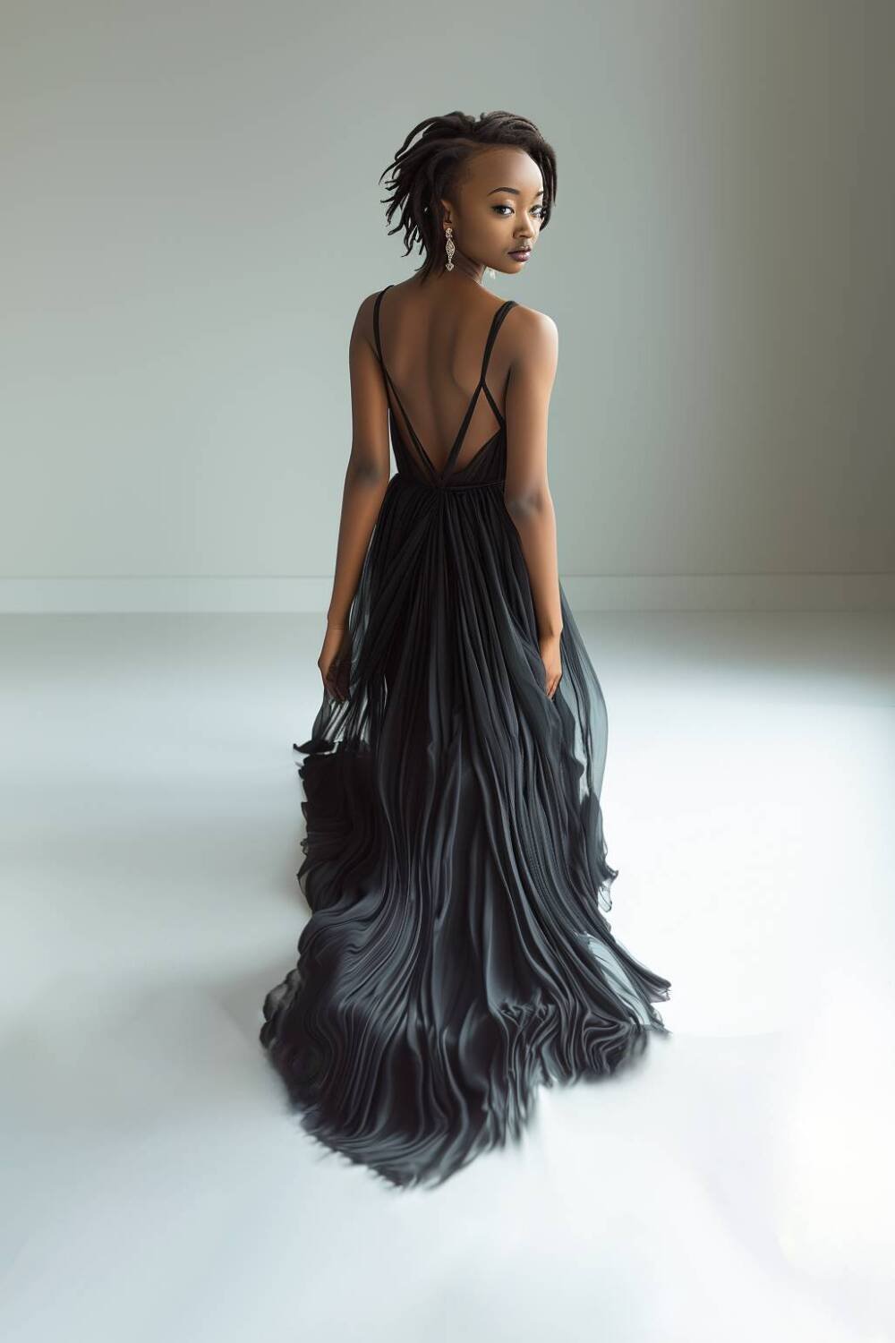 Vestido de Festa em Tule - Preto - Imagem 3