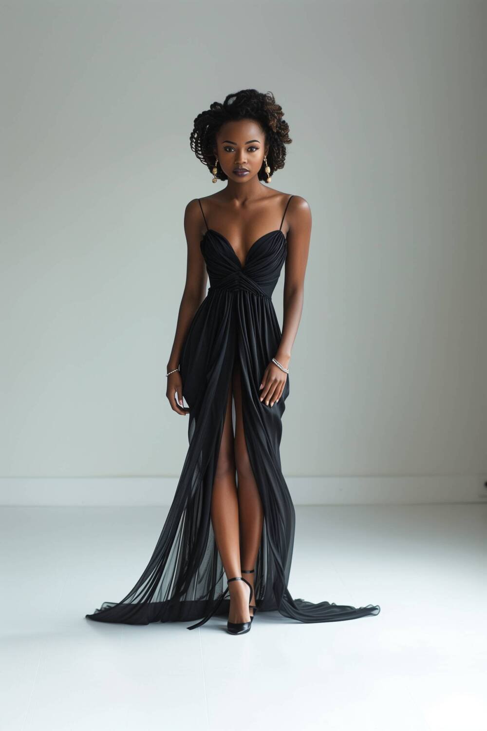 Vestido de Festa em Tule - Preto - Imagem 4